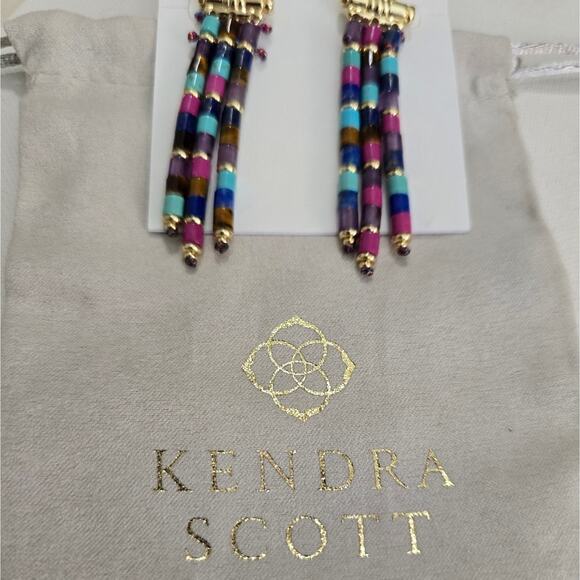 Kendra Scott Bree Multi Color Statement Earrings NWT $198 - Picture 5 of 7